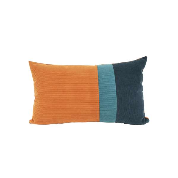 Federa cuscino design in velluto a costine colori a contrasto
