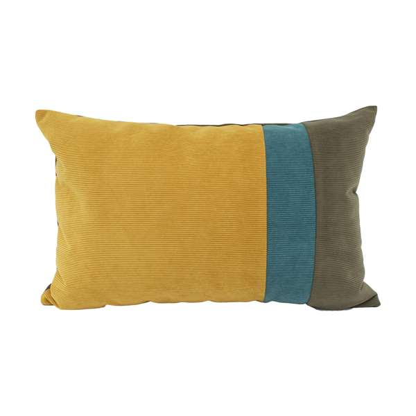 Federa cuscino design in velluto a costine colori a contrasto