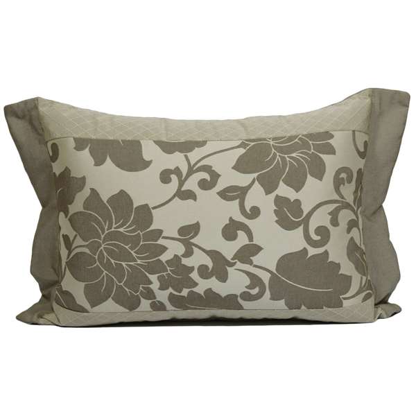 Federa cuscino fiori effetto damasco grigio