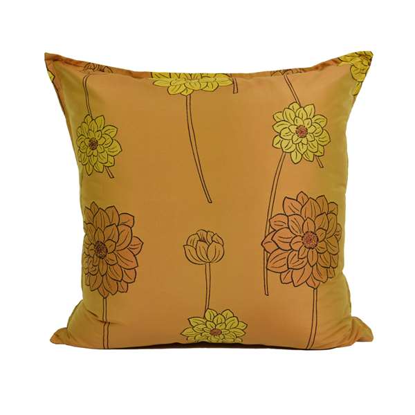Federa cuscino a fiori oro e arancio