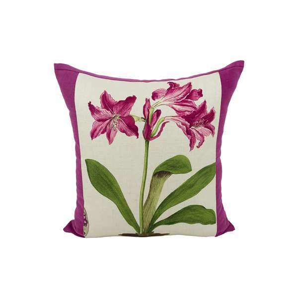 Federa cuscino misto lino fiore viola