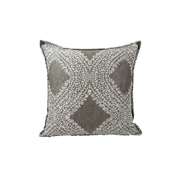 Federa cuscino damasco all-over grigio e bianco