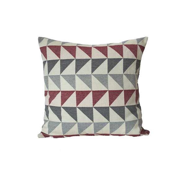 Cuscino geometrico rosso e grigio