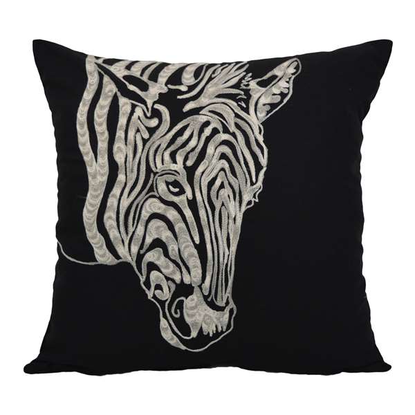 Federa cuscino design jungle zebra ricamata