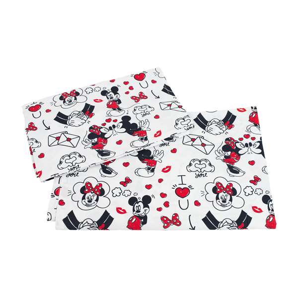 Disney Minnie Mouse completo lenzuola per lettino o carrozzina bianco e rosso