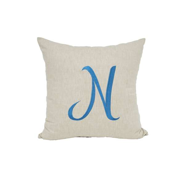 Cuscino design in cotone ricamato con lettere iniziali